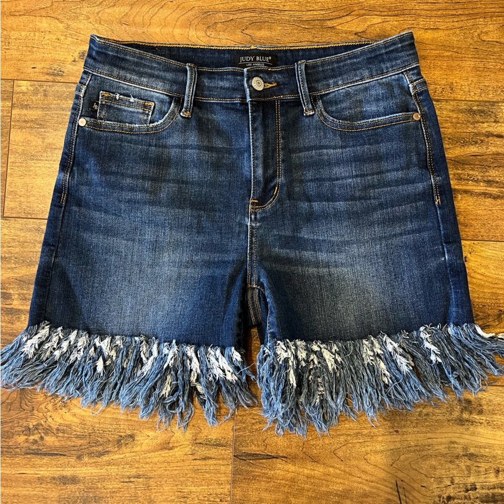 Judy Blue Women's Denim Fringe Shorts